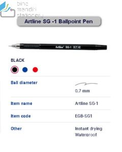 Pena Ballpoint type Artline SG -1 Ballpoint Pen Pulpen 0.7 mm Pulpen Fine Point Bullet Tip image