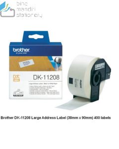 Brosur gambar peralatan kantor Brother DK-11208 Label 38mm x 90mm 400 labels P-touch Tape