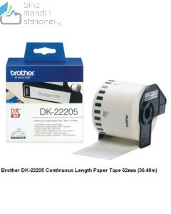 Contoh perlengkapan sekolah Brother DK-22205 Continuous Length Paper Tape 62mm 30.48m P-touch Tape dan gambarnya