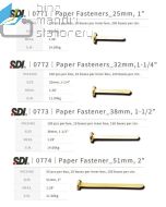 Katalog brosur gambar alat tulis Paper Fastener model SDI 0773 File Fastener 1.5 inch Paku belah Pengikat File Binding